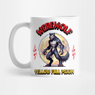 scary horror werewolf pixel art Mug